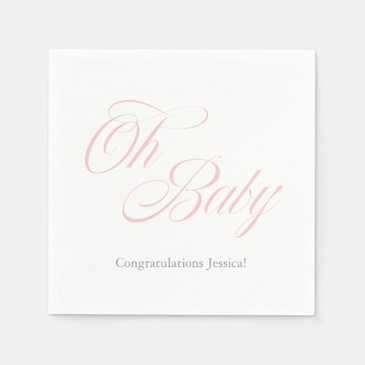 Script Oh Baby | BABY SHOWER | Het is een meisje Servet (Voorkant)