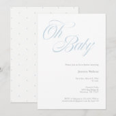 Script Oh Baby Boy Shower Invitation (Devant / Derrière)