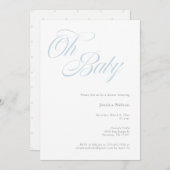 Script Oh Baby Boy Shower Uitnodiging (Voorkant / Achterkant)
