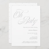 Script Oh Baby Genre Neutre Douche Invitation (Devant / Derrière)