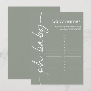 Script Oh Baby Namen Douche Spel Sage Kaart