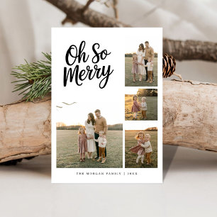 Script Oh So Merry Family 4 Foto Christmas Kaart