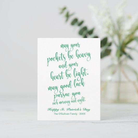  script Old Irish Blessing St. Patrick's Day Briefkaart (Staand voorkant)