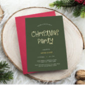 Script Olive Green Noël Foil Invitation