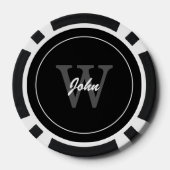 Script One Letter Monogram Poker Chips (Achterkant)