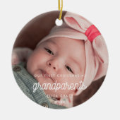  script Ons Eerste Kerstfeest als grootouders Keramisch Ornament (Voorkant)