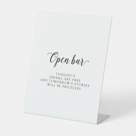 Script Open Bar Reclamebord Met Voetstuk (Voorkant)