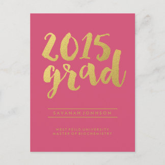 Script or chic | Carte postale Pink Graduate Photo