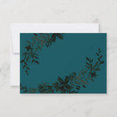 Script or chic Floral vert foncé rsvp mariage (Dos)