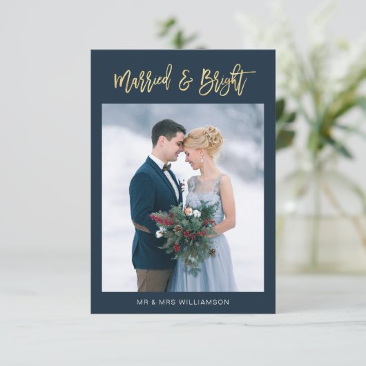 script or marié & brillant mariage faire-part (Debout devant)