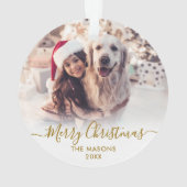 Script Or moderne Blanc 2 Photo Joyeux Noël (dos)