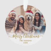 Script Or moderne Blanc 2 Photo Joyeux Noël (devant)