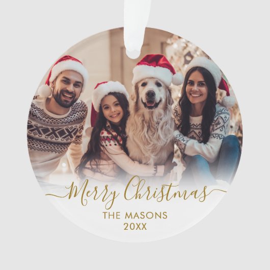 Script Or moderne Blanc 2 Photo Joyeux Noël (devant)