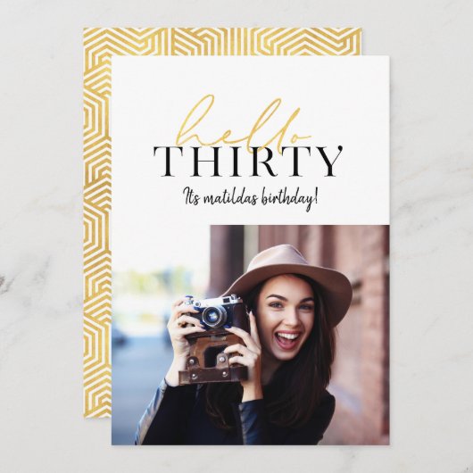 Script or moderne + invitation géométrique 30e ann (Devant / Derrière)