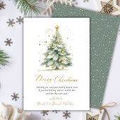 Script Or moderne Non Photo Cartes d'arbre de Noël