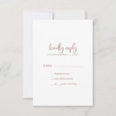 Script or Rose rustique Carte RSVP simple (Devant)