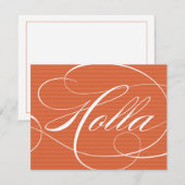 SCRIPT ORANGE HOLLA | CARTES DE NOTE (Devant / Derrière)