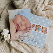 Script Overlay Blue Baby Boy Multi Foto Geboorte Aankondiging