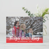 Script Overlay 🎶 Sleigh Bells Ring Holiday Kaart (Staand voorkant)