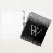 Script Pailleté Argent Noir Monogrammé (Devant avec enveloppe)