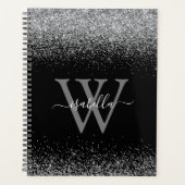 Script Pailleté Argent Noir Monogrammé (Devant)