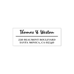 Script Partner Names Professioneel Retouradres Zelfinktende Stempel