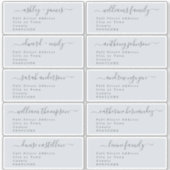 Script Pastel Blue Mariage Étiquette de adresse in (Devant)