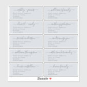 Script Pastel Blue Mariage Étiquette de adresse in (Feuille)