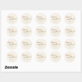  Script Pastel Prettige feestdagen gepersonaliseer Ronde Sticker (Vel)
