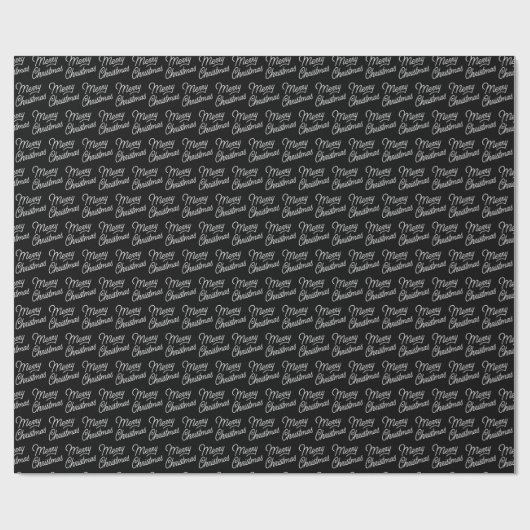 Script Pattern Merry Christmas Wrapping Paper Cadeaupapier (Vlak)