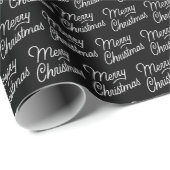 Script Pattern Merry Christmas Wrapping Paper Cadeaupapier (Rol Hoek)