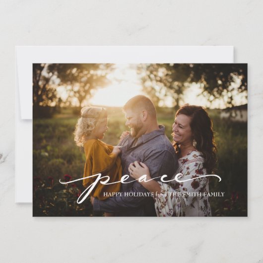 Script Peace Green | Carte photo de Noël (Devant)