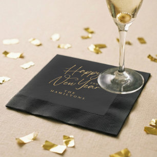 Script personnalisé de luxe élégant Bonne Année
