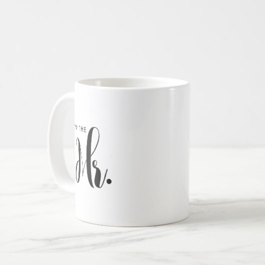 Script personnalisé M. et Mme Groom Mariage Mug (Devant gauche)