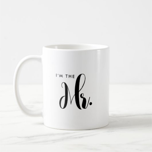 Script personnalisé M. et Mme Groom Mariage Mug (Gauche)