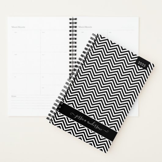 Script personnalisé moderne Chevron Zigzag Black G (Devant avec enveloppe)