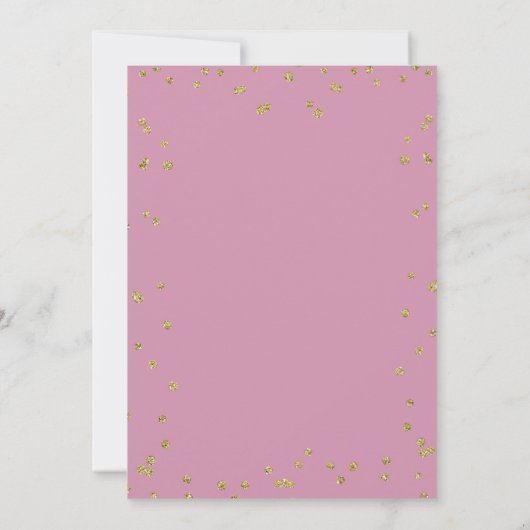 Script Petals en Prosecco Pioen Roze Kaart (Achterkant)