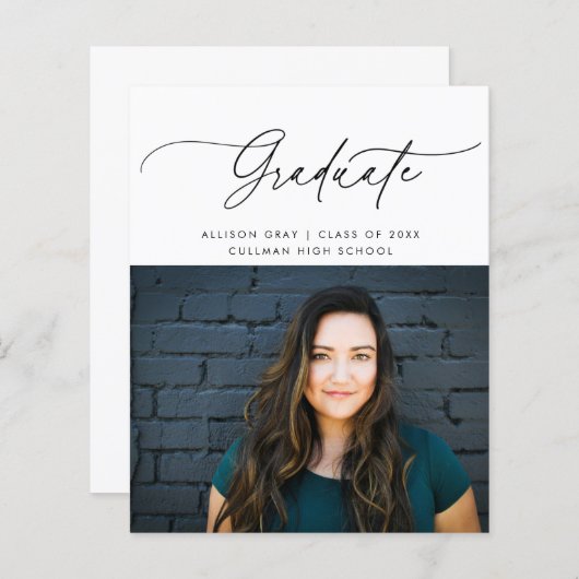 Script Photo Afstuderen Card (Voorkant / Achterkant)