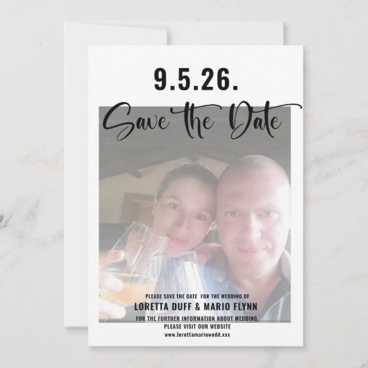 Script photo Enregistrer la date Invitation (Devant)