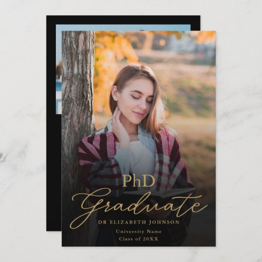 Script photo Faire-part de doctorat (Devant / Derrière)