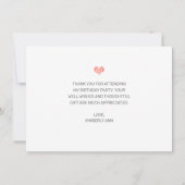 Script photo fille moderne Carte de remerciements (Dos)