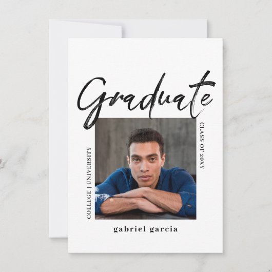 Script photo minimal Graduate Party Invitation (Devant)