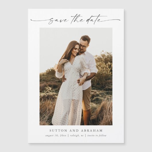 Script Photo Minimal Wedding Sla de datummagneet o (Voorkant)
