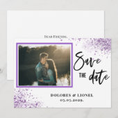 Script Photo Minimalist Save the date Invitation (Devant / Derrière)