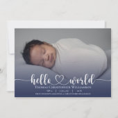 Script photo moderne Baby Boy faire-part (Devant)