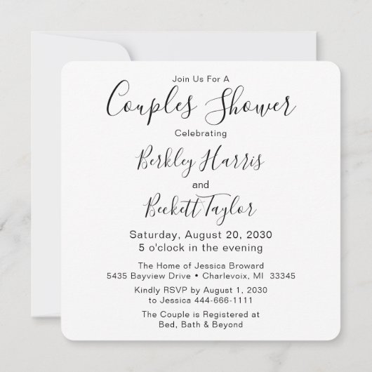 Script photo moderne Couples Showboat Invitation (Dos)