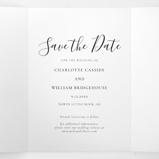 Script Photo Moderne Mariage Enregistrer La Carte  (Intérieur au milieu)