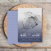 Script photo moderne simple bébé garçon faire-part