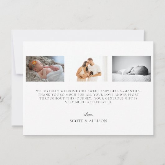 Script photo Nouvelle carte Faire-part de naissanc (Dos)