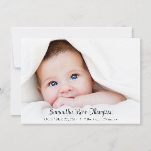 Script photo Nouvelle carte Faire-part de naissanc (Devant)